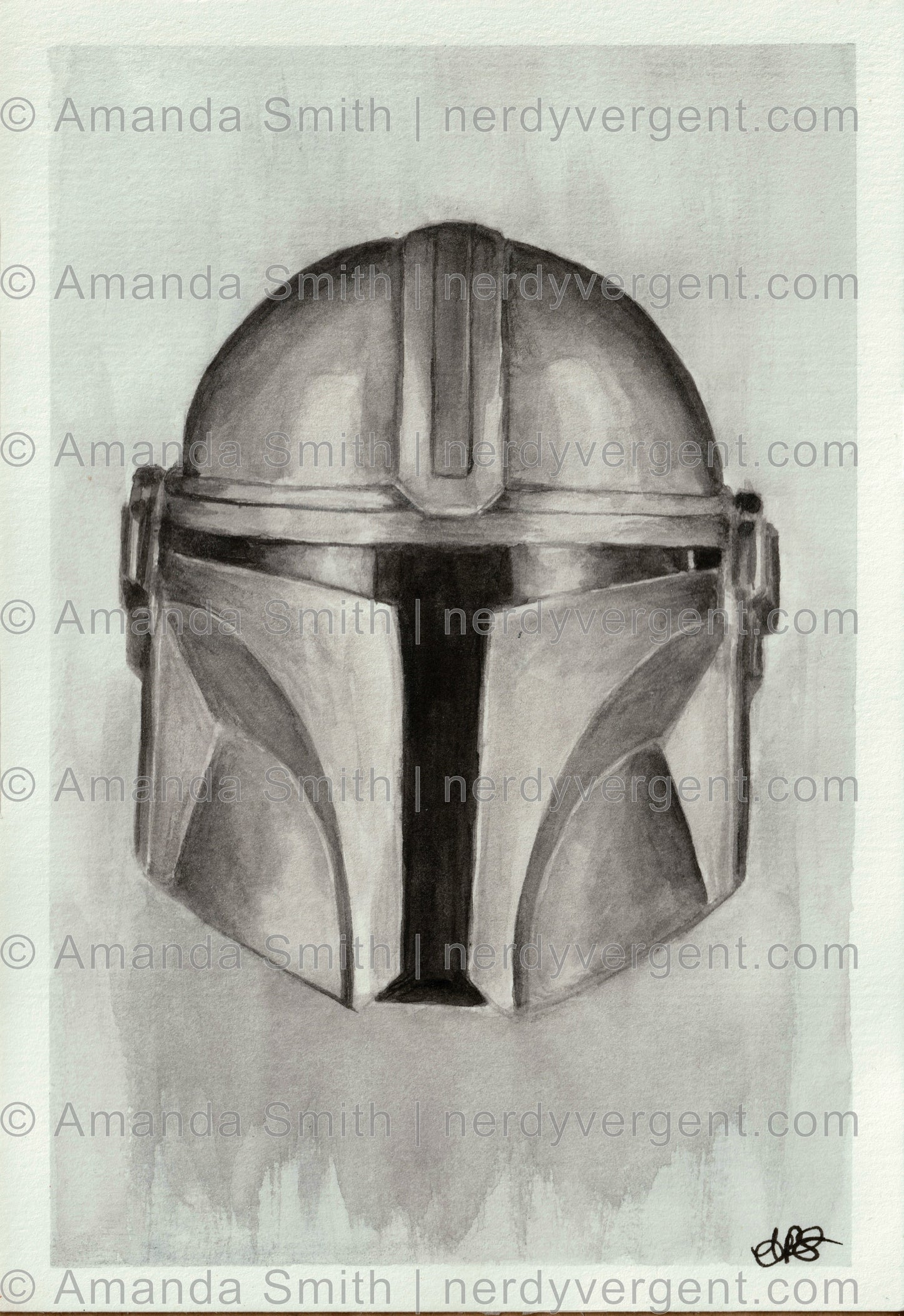 Din Jarin Helmet Watercolor Print
