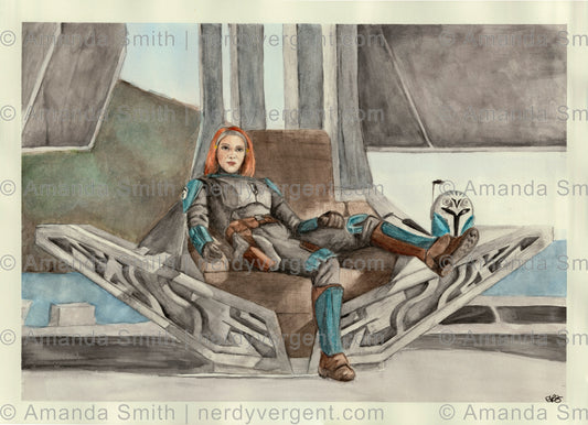 Bo Katan Throne Watercolor Print