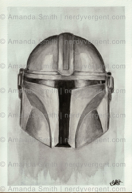 Din Jarin Helmet Watercolor Print