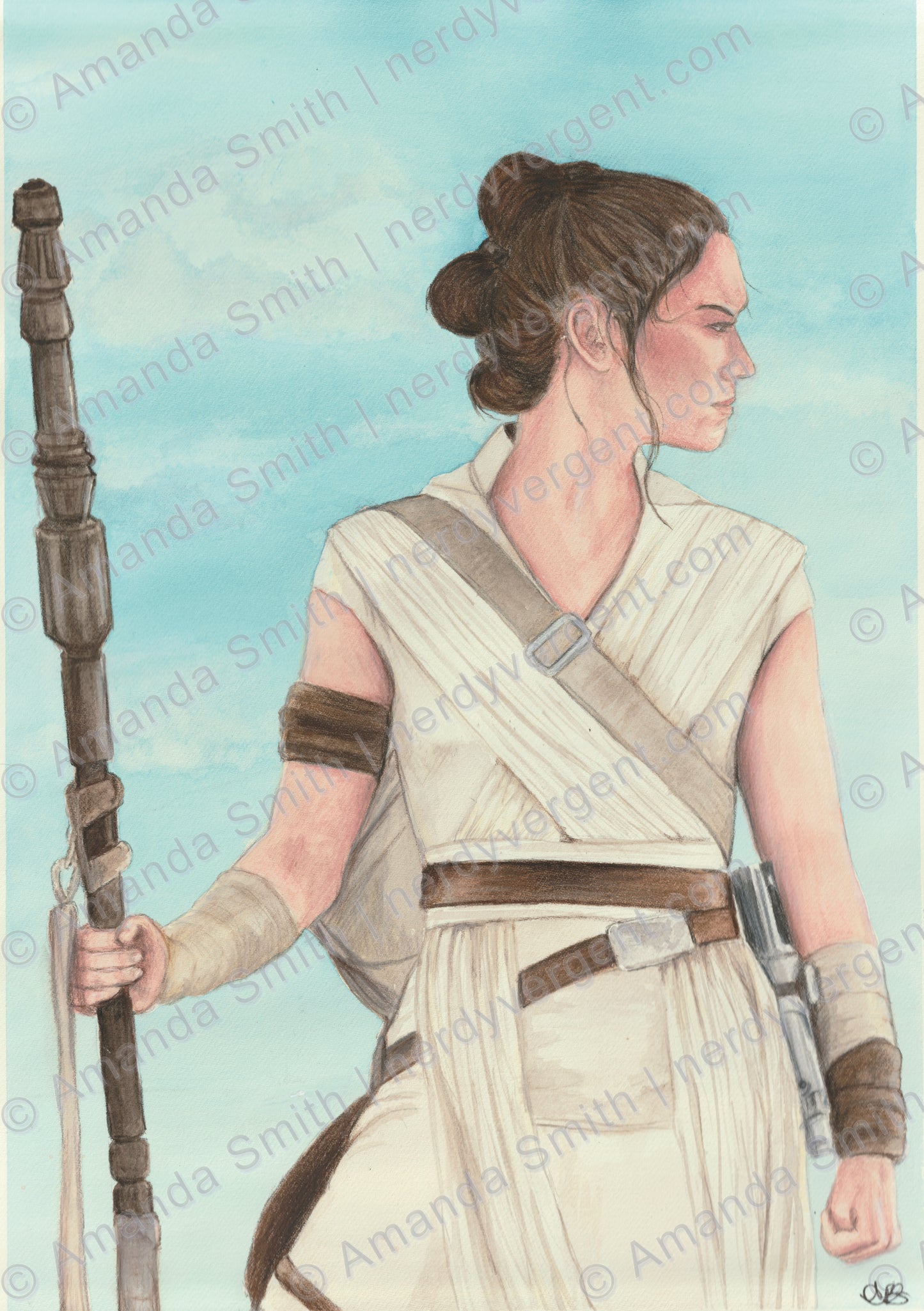 Rey Watercolor Print